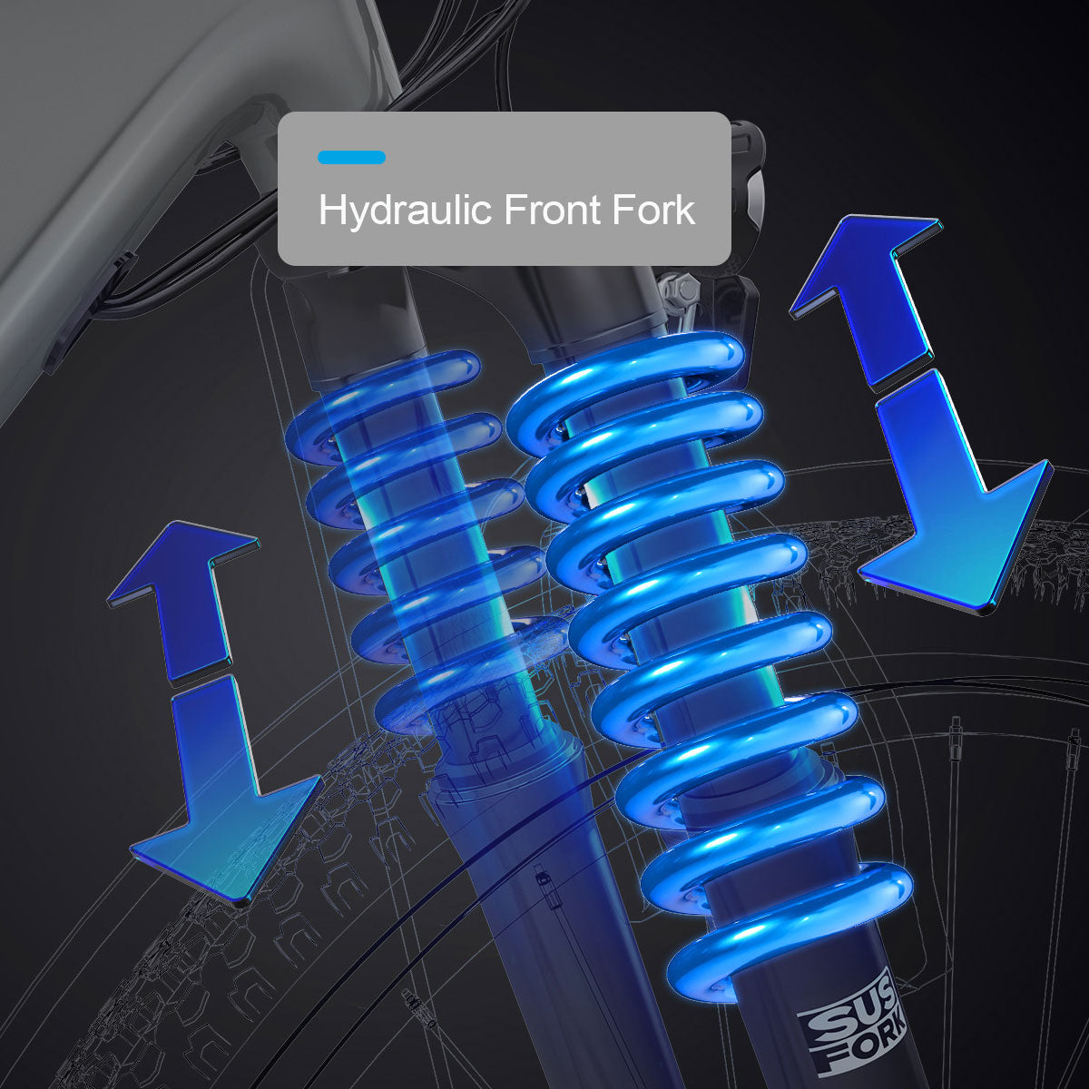 QNUT EC150 Commuter E-Bike Hydraulic Front Fork