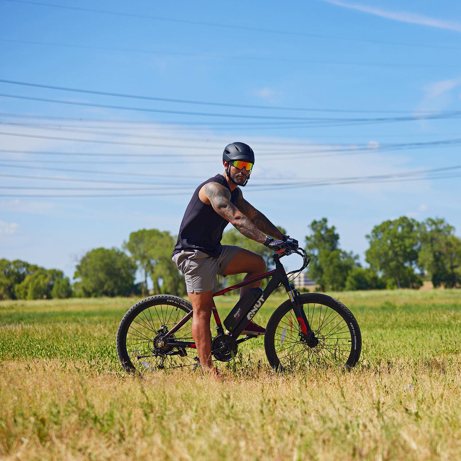 QNUT Victor Electric Mountain Bike in Black Lifestyle #black
