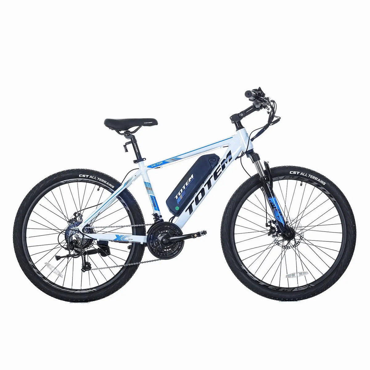 Totem Victor Electric Mountain Bike in White Right Side View