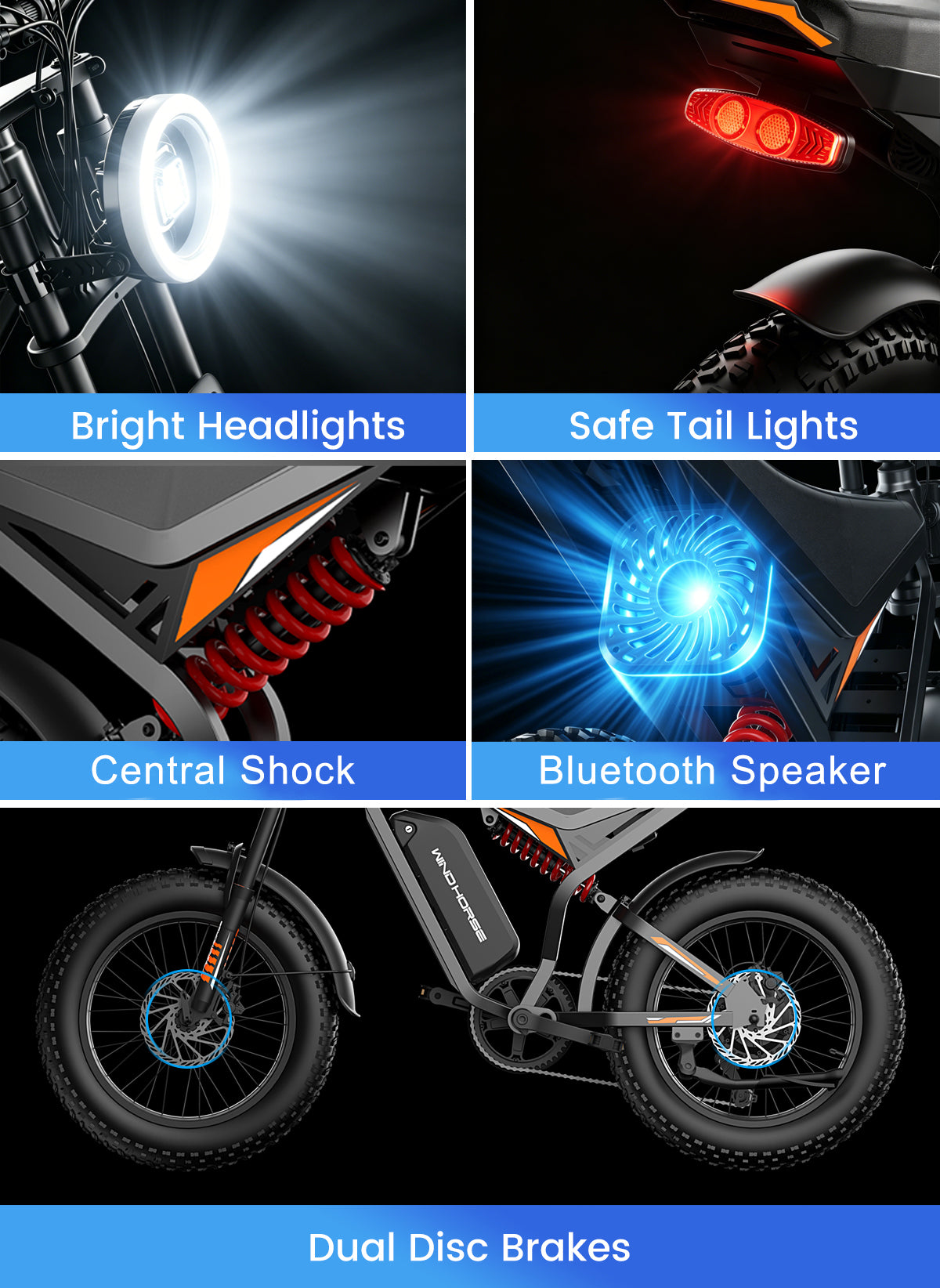 QUNT Electric Bike for Adults- Peak1500W Electric Bikes,48V 15.6Ah E-Bike, 50-60 Miles 20" Fat Tire Electric Dirt Bike