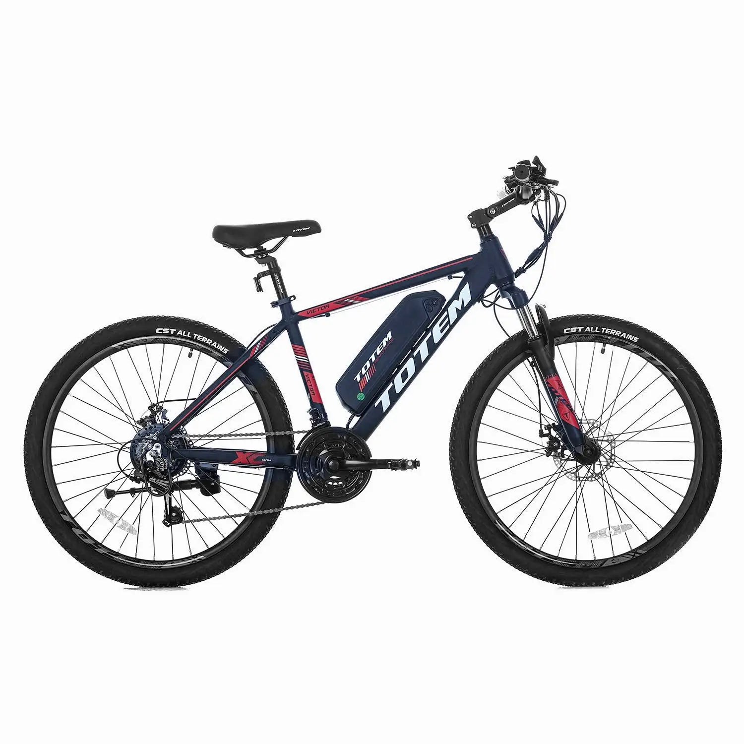 Totem Victor Electric Mountain Bike in Black Right Side View #black