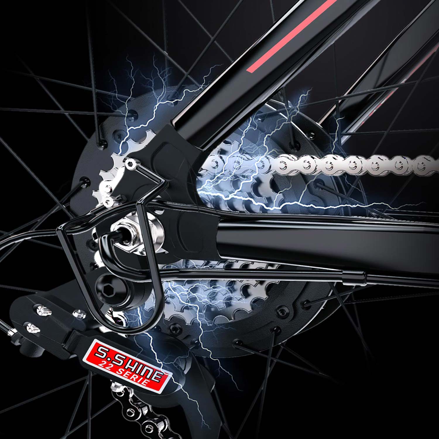 Totem Victor Electric Mountain Bike 7-Speed Rear Derailleur